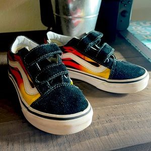 Kids Vans Flames Sneakers - size 12.5 - Velcro